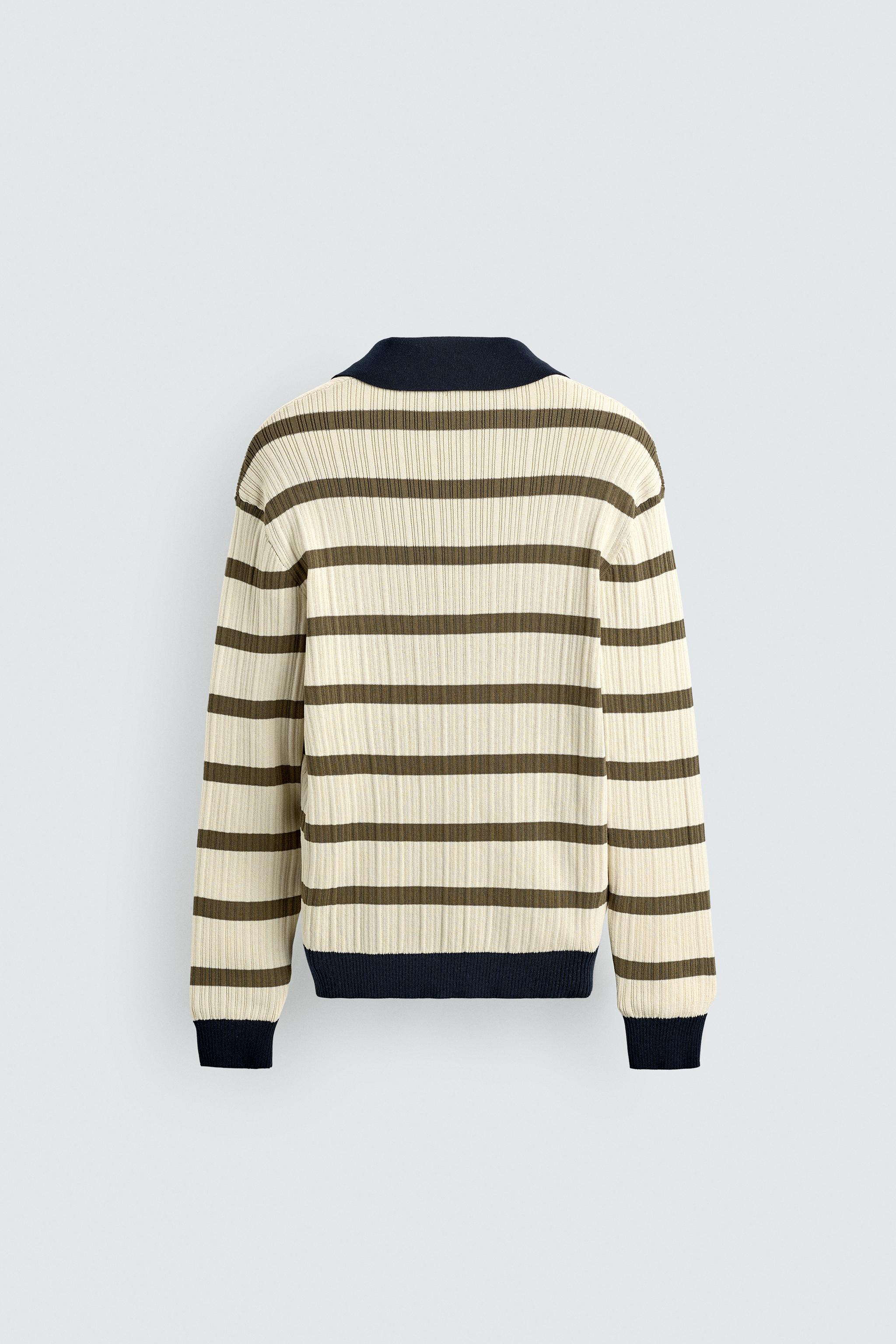 STRIPED KNIT POLO SHIRT
